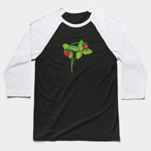 Woodland Wild Strawberry Illustration Baseball T-Shirt